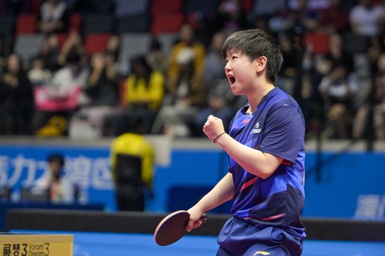 全运会乒乓球女团1/4决赛，孙颖莎领衔的河北队3-1辽宁队晋级